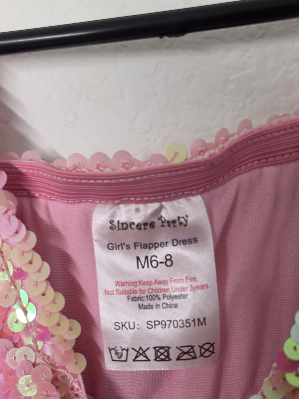 Sequin Hearts Pink Sequin Girls' Flapper Dress
